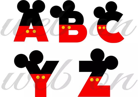 Designs Alphabet Mickey and Minnie