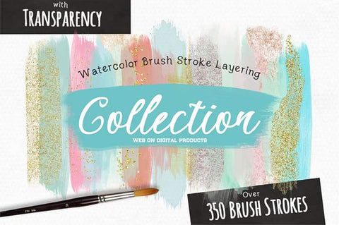 New! Designs Watercolor Brush Stroke Layering