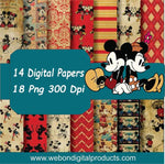 New! Designs Mickey and Minnie Classics Clipart and Digital Paper 01