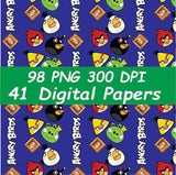 New! Designs Clipart Angry Birds and Digital Papers 01