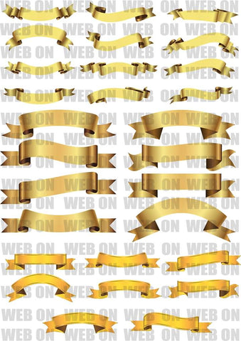 New! Designs Gold Ribbons 01