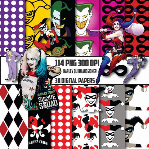 New! Designs Scrapbook Joker and Harley Quinn 1