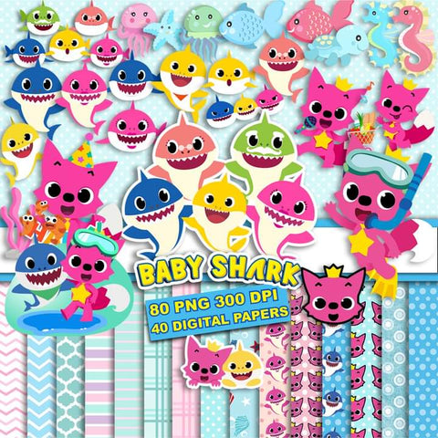 New! Designs Scrapbook Baby Shark and Cocomelon 01