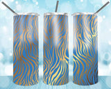 New! Designs 2O Oz Tumblers gold zebra 79