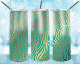 New! Designs 2O Oz Tumblers gold zebra 79