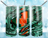 New! Designs 2O Oz Tumblers hurricanes college 85