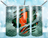 New! Designs 2O Oz Tumblers hurricanes college 85