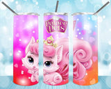 New! Designs 2O Oz Tumblers Princesses and pets 86