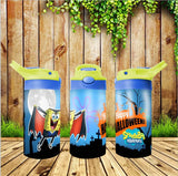 New! Designs 12 Oz Tumbler Flip Top Kids Spongebob 007