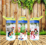 New! Designs 12 Oz Tumbler Flip Top Kids Christmas Cartoons 04