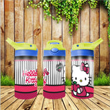 New! Designs 12 Oz Tumbler Flip Top Kids Hello Kitty 09