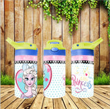 New! Designs 12 Oz Tumbler Flip Top Little Princess 19