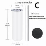 25 pack US warehouse bulk 20 Oz Stainless Steel heat Transfer Printing Tumbler Double Wall Insulated straight Sublimation Tumbler